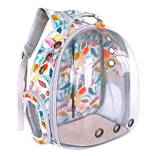 Transparente Katze Hund Tragetasche Raumkapsel Haustier Welpen Katze Rucksack Tragbare Outdoor Katze Schulter Handtasche für kleine Hunde Welpen (Farbe: Weiß) von Generic