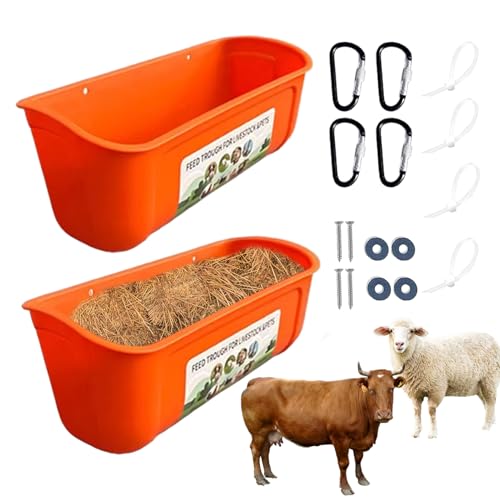 Trough Chicken Feeder - 2pcs Vieh -Wasserer, kein Abfall Entenfutter, Fütterungstrog mit Clips | Tragbares Container -Setup für, Ferkel, Hunde, kleine Tiere, Farm und Hinterhof -Viehstock Trough Chicken Feeder - 2pcs Vieh -Wasserer, kein Abfall Entenfutter, Fütterungstrog mit Clips | Tragbares Container -Setup für, Ferkel, Hunde, kleine Tiere, Farm und Hinterhof -Viehstock von Generic