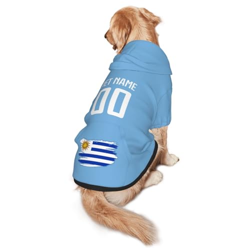 Uruguay benutzerdefinierte Hund Hoodie National Soccer Hundeshirts Welpen Sweatshirt personalisierte weiche warme Pullover Kapuze Kleidung Geschenke für Hunde Haustiere von Generic