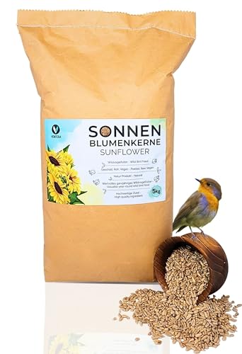 Venitera Sonnenblumenkerne geschält 5kg frisches Vogelfutter Wildvögel Ganzjährig Futter - natürliches Vogelfutter Sonnenblumenkerne reich an Fetten und Eiweißreiches von Generic