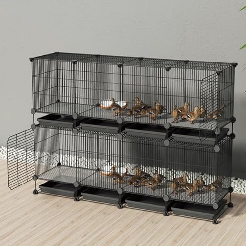 Verschlüsselter Hühnerstall Aus Metall, Abnehmbarer Wachtelstall, Lücke 1,3 cm, Kleiner Tierhauszaun, DIY-Hühnerstallinstallation Für Enten Und Katzen, Kaninchen(Black,111 * 39 * 94cm) von Generic