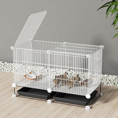 Verschlüsselter Hühnerstall Aus Metall, Abnehmbarer Wachtelstall, Lücke 1,3 cm, Kleiner Tierhauszaun, DIY-Hühnerstallinstallation Für Enten Und Katzen, Kaninchen(White,75 * 39 * 48cm) von Generic