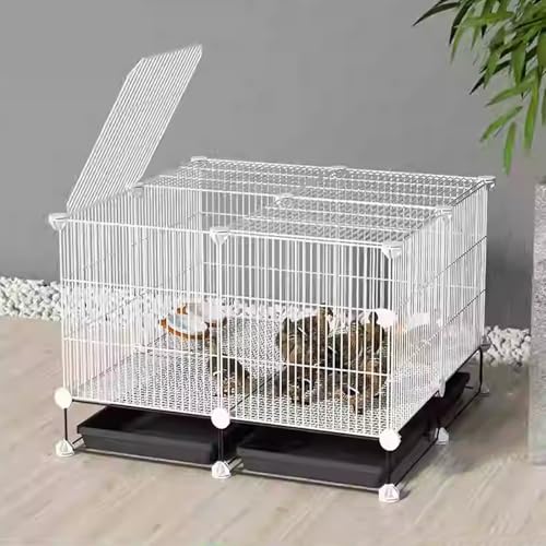 Verschlüsselter Hühnerstall Aus Metall, Abnehmbarer Wachtelstall, Lücke 1,3 cm, Kleiner Tierhauszaun, DIY-Hühnerstallinstallation Für Enten Und Katzen, Kaninchen(White,75 * 75 * 48cm) von Generic