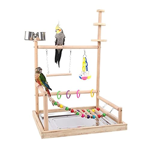 Vogel Fisch Papageien Playstand Cockatiel Playstand Spielzeug mit Leiter Kauspielzeug Tassen zum Füttern und Spielen für Vögel Vogelspielplatz Trespolo in von Generic