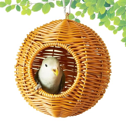 Vogelhaus Für Käfig - Kunst-Rattan Vogelhöhle | Haustierhütte, Geflochtener Unterschlupf Für Kleintiere Wie Frettchen, Nymphensittich, Hamster, Finken, Sittiche & Zuckerbeutler Vogelhaus Für Käfig - Kunst-Rattan Vogelhöhle | Haustierhütte, Geflochtener Unterschlupf Für Kleintiere Wie Frettchen, Nymphensittich, Hamster, Finken, Sittiche & Zuckerbeutler von Generic