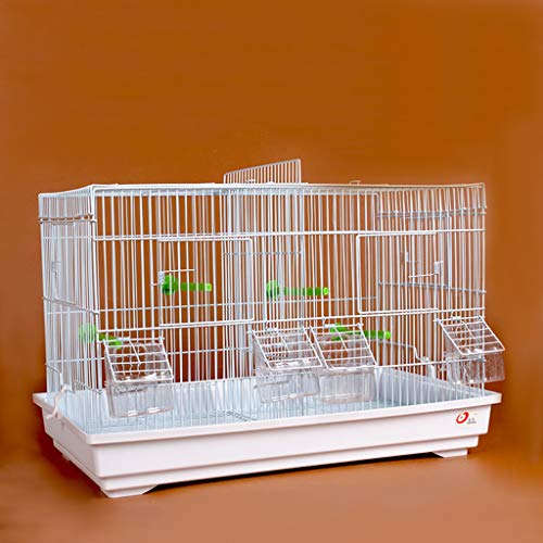 Vogelkäfig Advanced Breeding Bird Cage for Finch Canary Wellensittich - Großer Metall-Vogelkäfig Reise-Vogelkäfig mit Trennwand (White Birdcages Decor (Color : A) von Generic