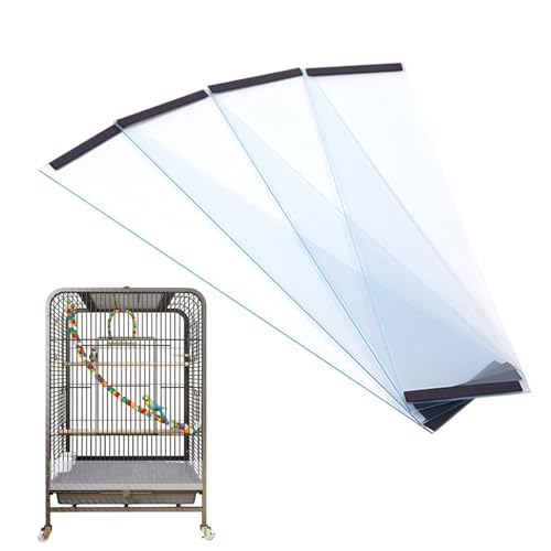 Vogelkäfig-Schallwand – Spritzschutz, transparente Vogelkäfig-Abdeckung, Vogelkäfig-Futterfänger | Transparentes Sittichkäfig-Zubehör, Schutzhülle passend für quadratische Käfige für Vögel von Generic