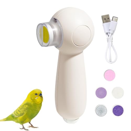 Vogelnagelmühle | Elektrischer Papageiengrinder | vielseitiges Pflegezubehör für Vögel, Nagelknipser mit 6 Schleifköpfen zum Schneiden, Hamster Vogelnagelmühle | Elektrischer Papageiengrinder | vielseitiges Pflegezubehör für Vögel, Nagelknipser mit 6 Schleifköpfen zum Schneiden, Hamster von Generic