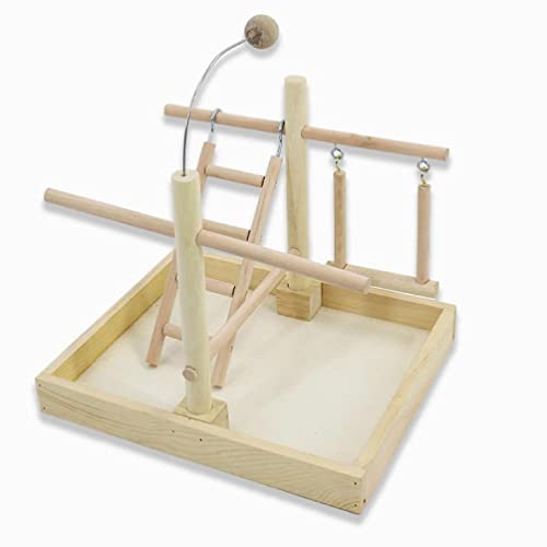 Vogelschaukel Papageien Käfig Spielzeug Schaukel Mond aus Holz Ausbildung für kleine Vögel Papageien Playstand Schaukeln für Papageien von Generic