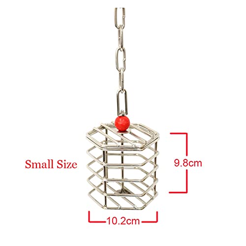 Vogelspielzeug Vogelspielzeug Papagei Edelstahl Multifunktions-Futtersuche Käfig Papagei-Feed-Gerät Vogel-Lebensmittelbehälter ( Color : L Size add Toy Brick ) von Generic