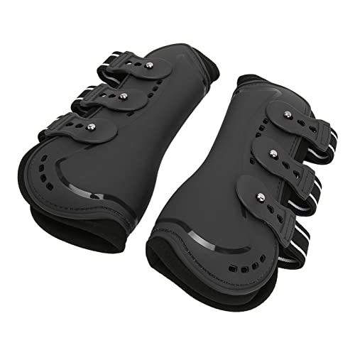 Vorderbeinschutz für Pferde, Professionelle, Schwarze, Atmungsaktive, Stoßdämpfende Schutzstiefel für das Training bei Langen Ausritten (M 15x10,5cm) von Generic