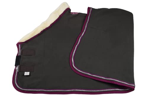 Wagner Fleece Abschwitzdecke mit Fellkragen (Grau/Magenta, 135) von Generic