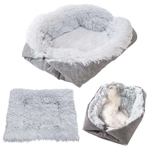 Warmes Haustierbett,Süßes Haustierbett,Weiches Katzenbett,Flauschiges Katzenbett,Das Haustiernest ist waschbar,Nest für Katzen und Hunde,Plüsch Katzen Kissen Kuschelbett Größe in 60x52cm von Generic