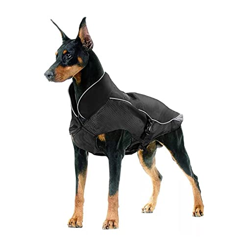 Wasserdicht Hundemantel Winter Warme Jacke, Hund Winddicht Wasserdicht Mantel mit Fleecefutter Dicker Abschnitt Einstellbare Winter Warme Hundejacke Geeignet für Große Hunde - XL Schwarz von Generic