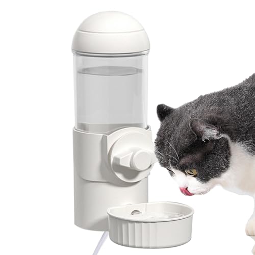 Wasserflasche für Hundekäfig, automatischer Siphon, 500 ml, Hundekäfig-Wasserspender, beheizt, Haustierkäfig, hängender Wasserspender, USB-Aufladung, abnehmbarer Haustier-Wasserspender für den von Generic