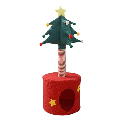 Weihnachten Indoor Cat Activity Center - Baumform Cat Tower Kletterpfosten | Gemütliches weiches Bett mit Spielhaus, Feiertagsthemen -Kätzchenmöbel für die Geburtstagsfeier im Freien im Freien i Weihnachten Indoor Cat Activity Center - Baumform Cat Tower Kletterpfosten | Gemütliches weiches Bett mit Spielhaus, Feiertagsthemen -Kätzchenmöbel für die Geburtstagsfeier im Freien im Freien i von Generic