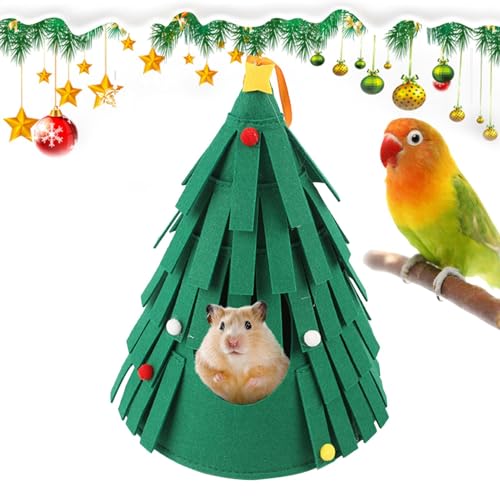 Weihnachtsbett für Hamster, Weihnachts-Guinea-Versteck | Weihnachts-Hamsterkäfig-Dekoration, warmes, gemütliches Guinea-Versteck | Guinea-Haus, Weihnachtstierbetten für Hamster, Guinea von Generic