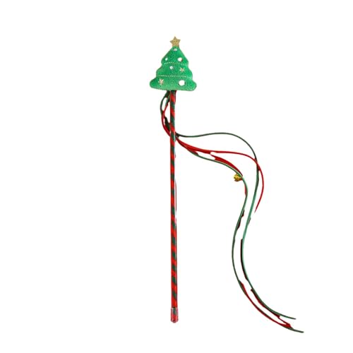 Weihnachtsinteraktives Katzenspielzeug - Interaktives Weihnachtskatzenspielzeug - Tragbares Weihnachts-Katzenspielzeug, Katzenfänger, Teaser-Stick zum Beißen, Kauen und Spielen von Generic