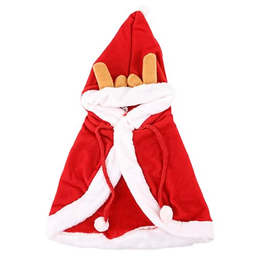 Weihnachtsmann-Kostüm für Hunde, Haustier-Urlaubs-Outfit, Baumwoll-Weihnachtsmann-Umhang mit Kapuze, festliche Bekleidung für kleine mittelgroße Hunde, Winter-Haustierkleidung Weihnachtsmann-Kostüm für Hunde, Haustier-Urlaubs-Outfit, Baumwoll-Weihnachtsmann-Umhang mit Kapuze, festliche Bekleidung für kleine mittelgroße Hunde, Winter-Haustierkleidung von Generic