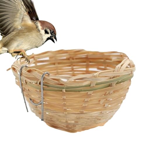Wellensittich Nest,Handgewebtes Natürliches Vogel Nest - Terrassen Garten Deko Für Zucht Schlafplatz Voliere Baumaussicht Winter Wellensittich Nest,Handgewebtes Natürliches Vogel Nest - Terrassen Garten Deko Für Zucht Schlafplatz Voliere Baumaussicht Winter von Generic