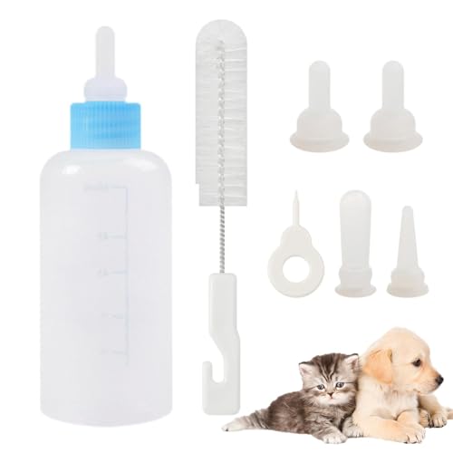 Welpen-Flasche, Kätzchen-Flasche, Kätzchen-Flasche für Fütterungsset, Welpen-Flaschen-Set, Welpen-Flaschen-Set, Set mit 7 Futterflaschen für kleine Hunde, Welpen, Haustier-Flasche mit Ersatznippel für von Generic