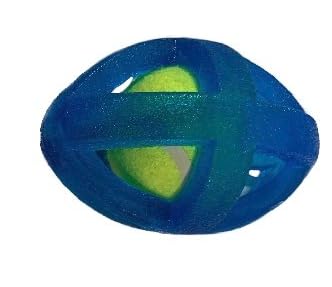 WhizWoof WonderBall Hundespielzeug aus Gummi, robust, mit Tennisball (Fußball), Blau von Generic