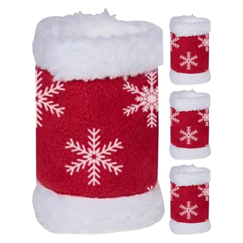 Winter Pferdebeinwärmer - Bubble Fleece, gemütlicher Fit Stylish Snowflake Print | 4-Pack-Schutzhülle für Pferdebeine, ideal für Weihnachtsparaden, Reitreiten, hält warm hält von Generic