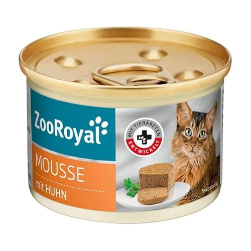 ZooRoyal Katzen Mousse mit Huhn 12x85g Katzen nassfutter alleinfuttermittel katzendosen Multipack von Generic