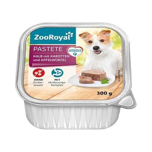 ZooRoyal Hund Pastete Kalb mit Karotten und Apfel 18x300g Hund nassfutter grossbeutel alleinfuttermittel von Generic
