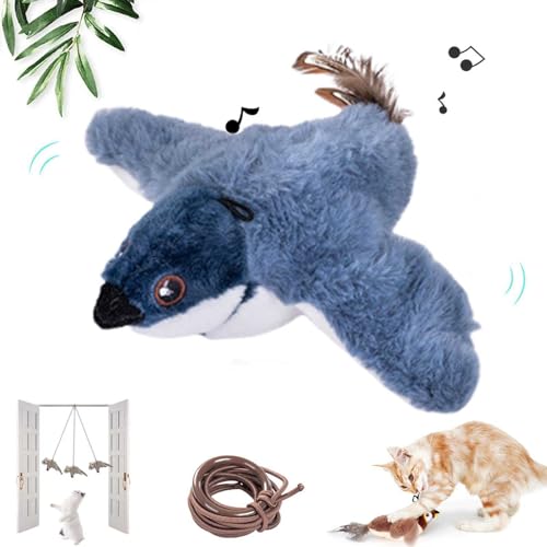 interaktives katzenspielzeug, katzenspielzeug Vogel Echte Flattern Und Zwitschern, katzenspielzeug selbstbeschäftigung, vogelspielzeug für Katzen, Interactive Cat Toy, Katzenminze Spielzeug (Blau) von Generic