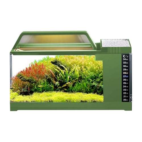Aquarium-Set – Fischglas mit integrierter LED-Beleuchtung und leisem Filter, intelligente Filtration und Temperaturüberwachung für Betten, Guppys, und Quallen + Heimdekoration Aquarium-Set – Fischglas mit integrierter LED-Beleuchtung und leisem Filter, intelligente Filtration und Temperaturüberwachung für Betten, Guppys, und Quallen + Heimdekoration von Genérico