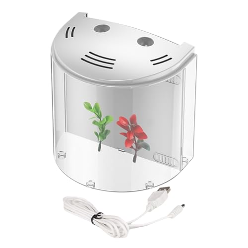 Betta-Aquarium, kleines Aquarium | Schreibtischfische mit Filter, Licht – Transparenter Behälter für Aquarien mit Wasserpumpe, transparentes Fischaquarium für Schnecken, kleine Krabben, Sterell Betta-Aquarium, kleines Aquarium | Schreibtischfische mit Filter, Licht – Transparenter Behälter für Aquarien mit Wasserpumpe, transparentes Fischaquarium für Schnecken, kleine Krabben, Sterell von Genérico