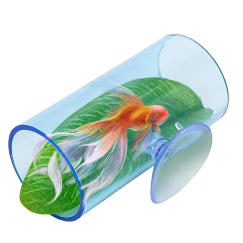 Betta Tunnel Fischtank - Acryl Tube Hideoout Betta Fish, Betta Tunnel Dekoration | Betta Fish Resting Tunnel Blatt Pad Swim Tube Enrichment Betta Fish Tank Dekoration Shelter Aquarium Hideaway von Genérico