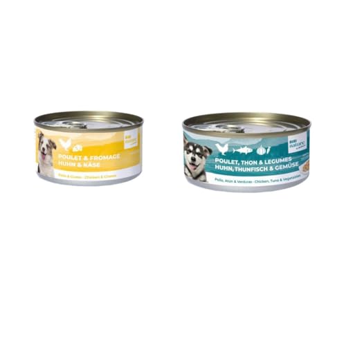 Bubi Nature Komplettes Nassfutter für Hunde, 12 x 70 g, verschiedene Geschmacksrichtungen, (12 x 70 g, 6 x Hühnerbrust und Gemüse, 6 x Huhn und Käse) von Genérico