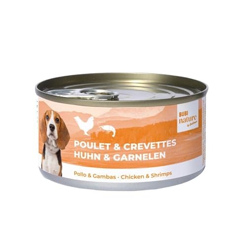 Bubi Nature Komplettes Nassfutter für Hunde, 12 x 70 g, verschiedene Geschmacksrichtungen, (12 x 70 g, Huhn und Garnelen) von Genérico