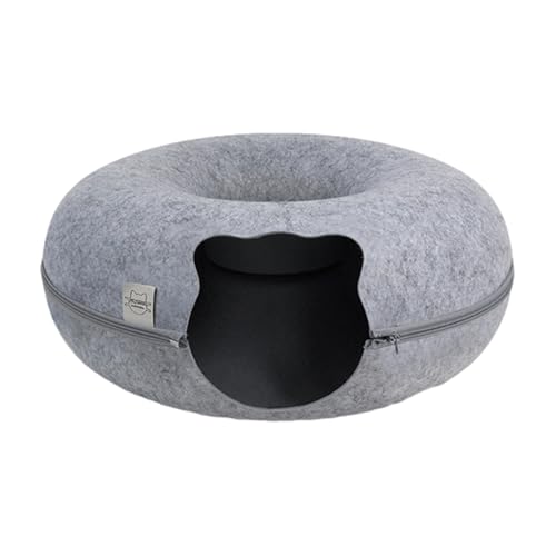 Cat Donut Tunnelbett – Weiches Haustierbett Hideaway, weiches Katzenbett, Donuthöhle, wendbar, atmungsaktiv, bequem und spielend, eine große Filzhöhle für Kaninchen und Kätzchen Cat Donut Tunnelbett – Weiches Haustierbett Hideaway, weiches Katzenbett, Donuthöhle, wendbar, atmungsaktiv, bequem und spielend, eine große Filzhöhle für Kaninchen und Kätzchen von Genérico