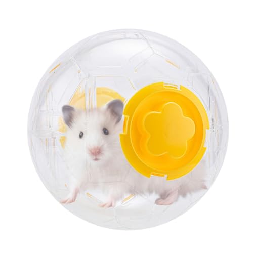 Chinchilla Übungsball für Hamster, Laufball, transparent, 15,9 cm, Zubehör für Chinchilla-Käfig, rutschfeste und entspannende Übungsräder von Genérico