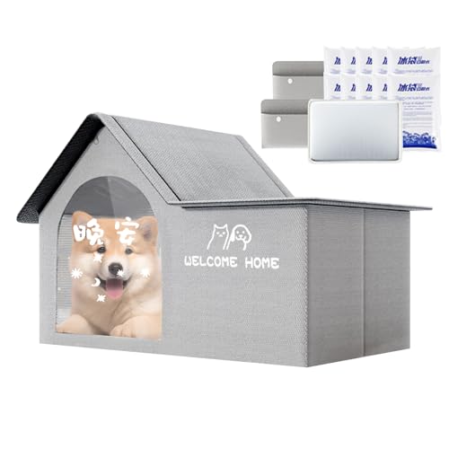 Eishaus für Hunde, kühler Unterschlupf, faltbar, für Hunde, mit Eisbeutel, bequemes Eishaus, leichtes Zubehör für Haustiere im Außenbereich, Innenbereich, Garten, Balkon Eishaus für Hunde, kühler Unterschlupf, faltbar, für Hunde, mit Eisbeutel, bequemes Eishaus, leichtes Zubehör für Haustiere im Außenbereich, Innenbereich, Garten, Balkon von Genérico