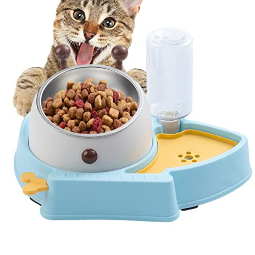 Futter- und Wassernapf für Katzen, Futter- und Wasserschüsseln für Katzen, erhöhte Schalen für Katzen mit automatischem Wasserspender, Futternapf für Wasser und Futter, Futternapf für Katzen von Genérico