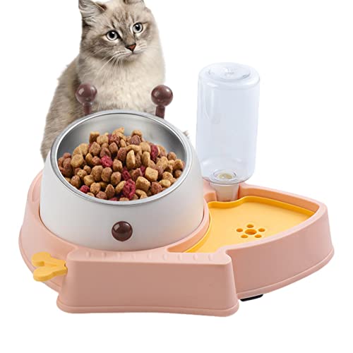 Futter- und Wasserschüssel-Set für Katzen, Futter- und Wassernäpfe für Kätzchen, erhöht, geneigt, mit automatischem Wasserspender, Futternapf für Wasser und Futter, c von Genérico