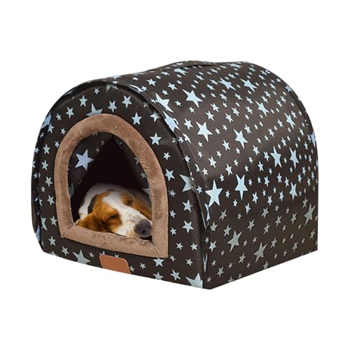 Genérico Pet Bed House – Warmes und gemütliches Hundebett für den Winter, abnehmbar und waschbar, mit flexibler Stofftür für den Außenbereich bei kaltem Wetter von Genérico