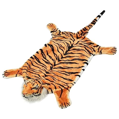 Genérico Teppich aus Plüsch, Tiger, 144 cm, Braun, wenjinqi-80168 von Genérico