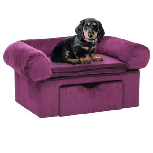 Genérico Wenjingqi-171081 Hundesofa mit Schublade, burgunderrot, 75 x 50 x 38 cm von Genérico