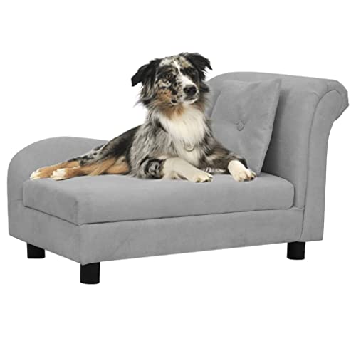 Genérico Wenjingqi-171100 Hundesofa mit Kissen, grau, Plüsch, 83 x 44 x 44 cm von Genérico