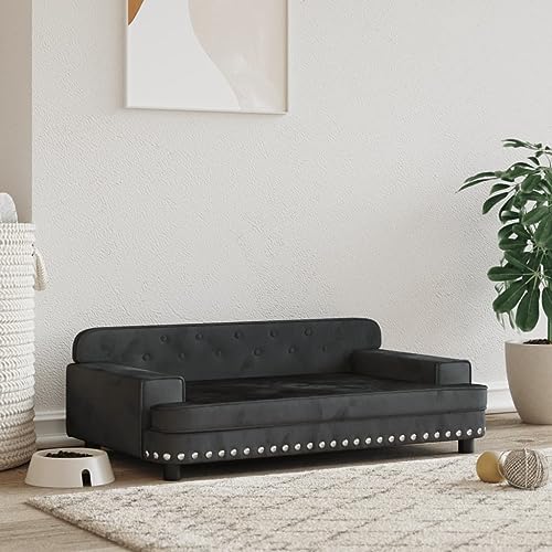 Genérico Wenjingqi-171872 Hundebett aus schwarzem Samt, 90 x 53 x 30 cm Genérico Wenjingqi-171872 Hundebett aus schwarzem Samt, 90 x 53 x 30 cm von Genérico