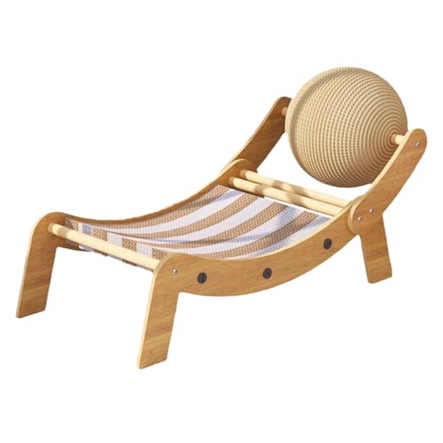 Hängematte für Katzen: Kratzbaum für Katzenstuhl mit Spielzeugball, Möbel für Haustiere aus Wellpappe, für den Balkon im Freien, zum Sonnenbaden Hängematte für Katzen: Kratzbaum für Katzenstuhl mit Spielzeugball, Möbel für Haustiere aus Wellpappe, für den Balkon im Freien, zum Sonnenbaden von Genérico