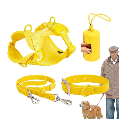 Hundegeschirr-Set – Anti-Bissgeschirr-Set für die Brust, Halsband und Geschirr für Haustiere | Set mit verstellbaren Multifunktionsleinen, Hundeleinen von von Genérico