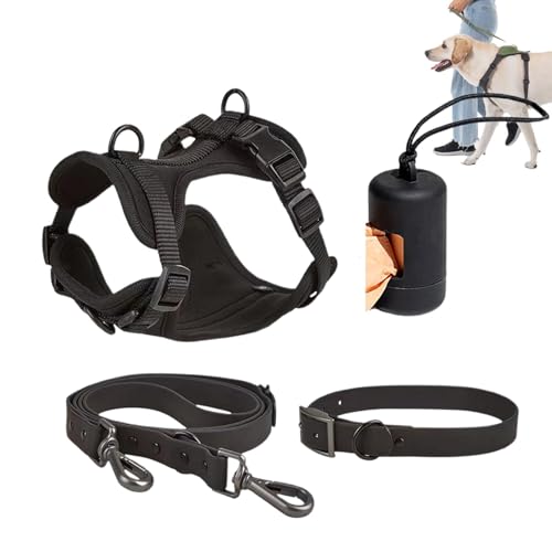 Hundegeschirr-Set – Anti-Bissgeschirr-Set für die Brust, Halsband und Geschirr für Haustiere | Set mit verstellbaren Multifunktionsleinen, Hundeleinen von von Genérico