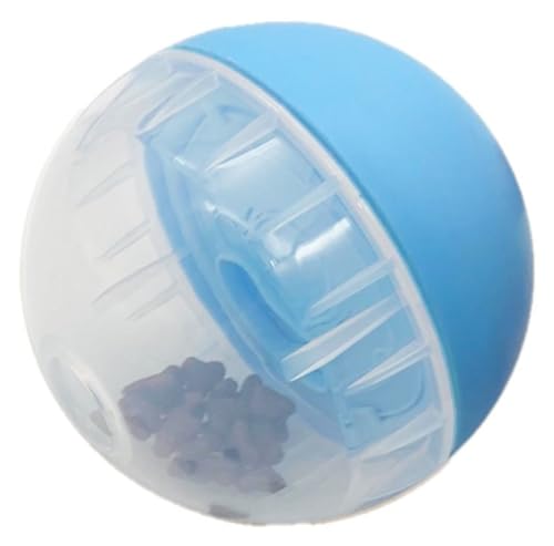 INNOVIBES Interaktiver Ball für Hunde, Futterspender, Schwierigkeitsgrad verstellbar, transparent, blau, rotierender Ball mit Futterspender von Genérico