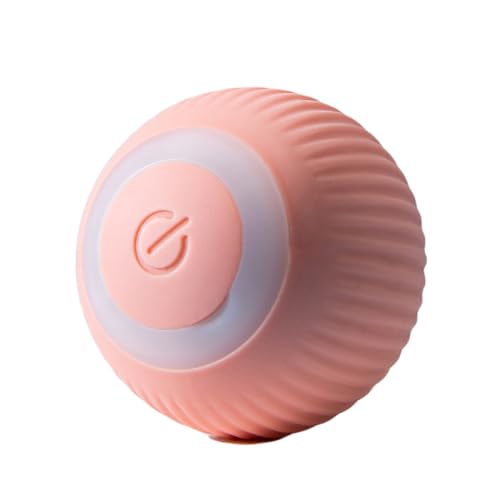 INNOVIBES Katzenball mit interaktivem LED-Licht, buntes elektrisches Katzenspielzeug, interaktives Katzenspielzeug, selbstdrehender Ball, wiederaufladbarer interaktiver Ball (Rosa) von Genérico